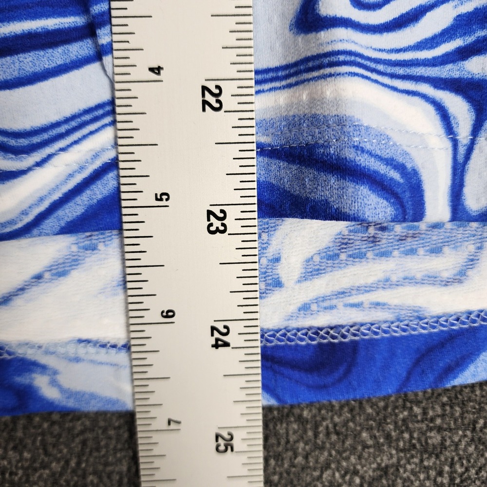 IBKUL Womens XL Blue Marble Swirl UPF 50+ Quarter Zip Long Sleeve Cooling Top - Picture 5 of 8